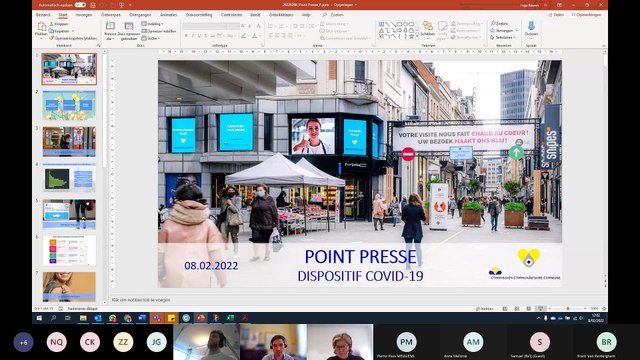 Situation épidémiologique et vaccinale à Bruxelles point press dispositif COVID-19 du 08 02 2022