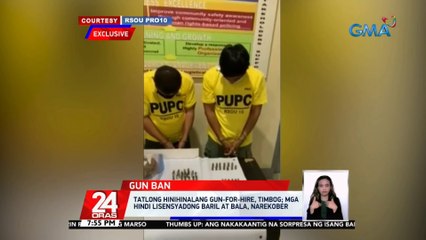 3 hinihinalang gun-for-hire, timbog; Mga hindi lisensyadong baril at bala, narekober | 24 Oras