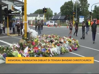 Memorial peringatan dibuat di tengah bandar Christchurch