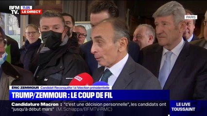 Eric Zemmour sur Marine Le Pen bloquée à la Trump Tower en 2017: "Chacun sa chance dans la vie"