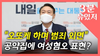 [뉴있저] "오또케하며 범죄 외면"..윤석열 공약자료 여성혐오 논란 / YTN