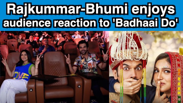 Rajkummar, Bhumi makes a surprise visit to theatres, enjoys live audience reaction to 'Badhaai Do'