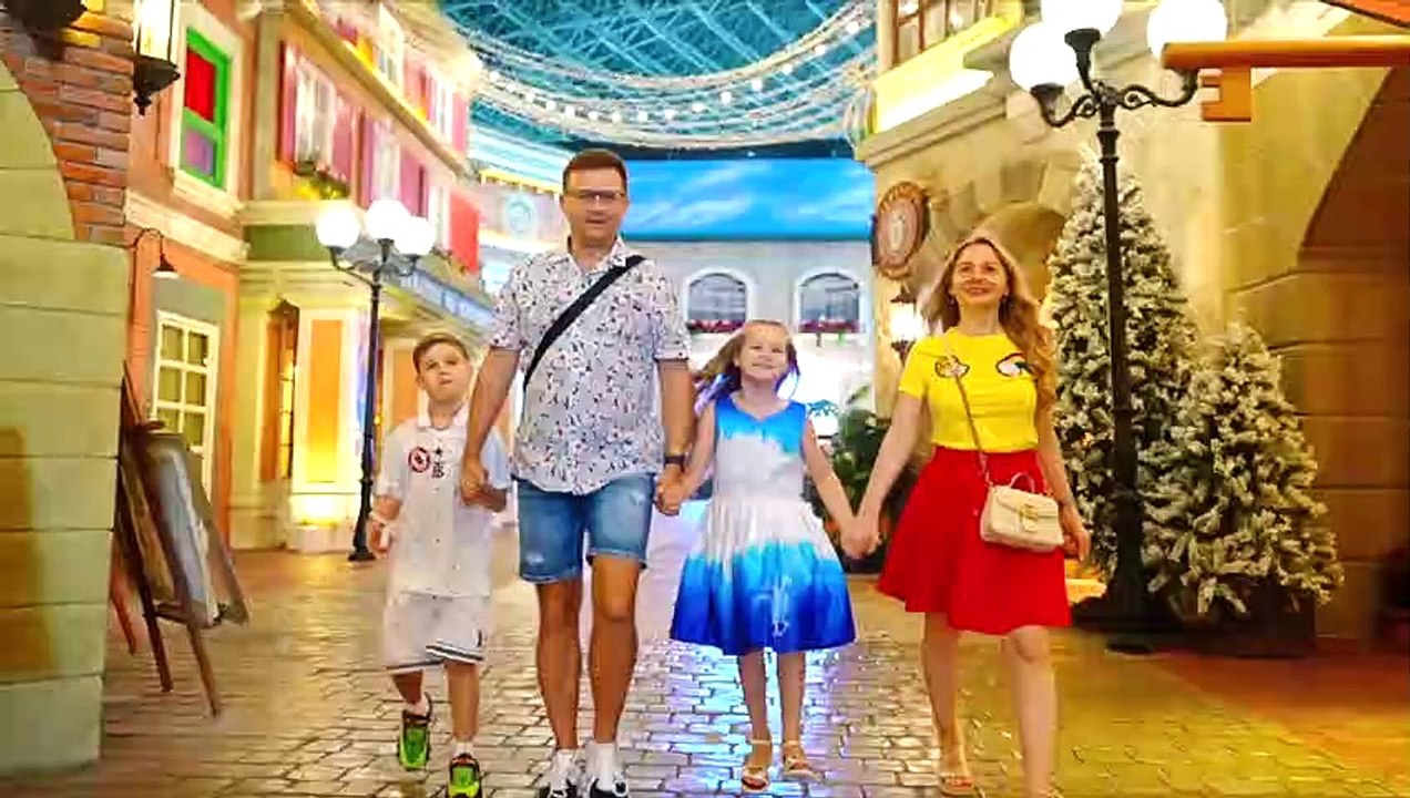 Diana and Roma Fun weekend with Parents at Ferrari World theme park in Abu Dhabi