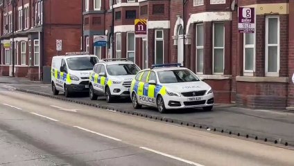 Police at the scene on Balby Road after reports of a stabbing