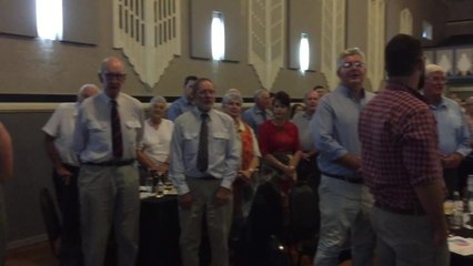 Gunnedah Youth Choir leads the National Anthem at the Australia Day Awards.
