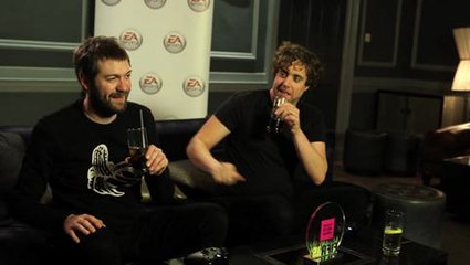 Kasabian's Tom Meighan and Ian Matthews battle it out on FIFA 2014