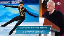 AMLO desea suerte a Donovan Carrillo en la final de patinaje artístico en Beijing 2022