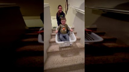 Stair Sliding Toddler Bonks Head