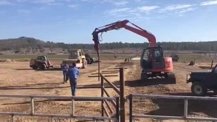 QCL- Maydan Feedlot's drill stem driver in action. Video supplied.
