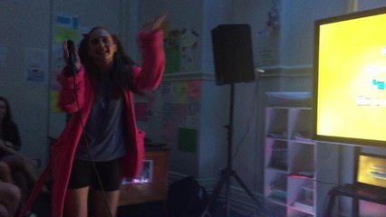 Year 12 student Merryn Riley gets into karaoke.