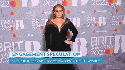 Adele Sparks Engagement Speculation with a Massive Diamond Ring at the BRIT Awards