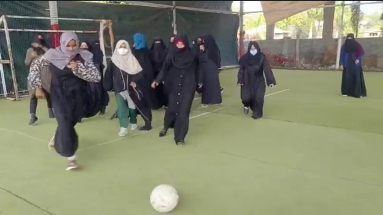 Karnataka Row: Bhopal girls play football wearing Hijab