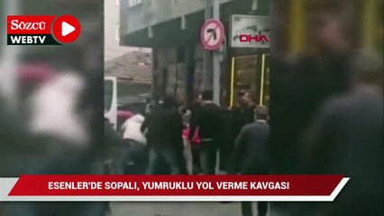 Download Video: Esenler'de sopalı, yumruklu yol verme kavgası kamerada: 6 gözaltı