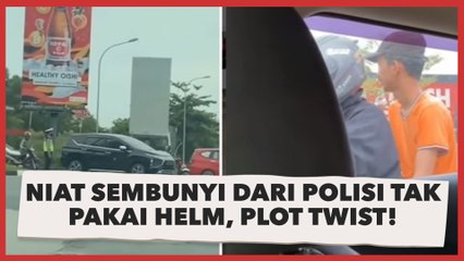 Niat Sembunyi dari Polisi karena Tak Pakai Helm, Penumpang Motor Ini Pasrah Usai Lihat Isi Mobil di Sebelahnya