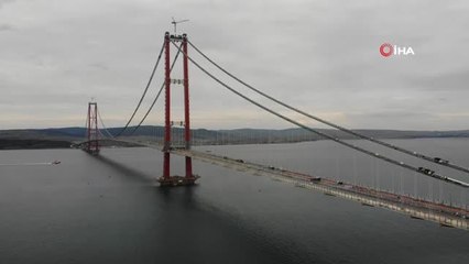 1915 Çanakkale Köprüsü'nde asfaltlama çalışmaları aralıksız devam ediyor