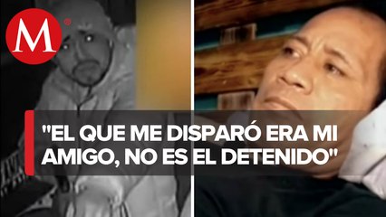 Conductor de combi baleado en la cabeza pide apoyo y asegura que el detenido no es su agresor