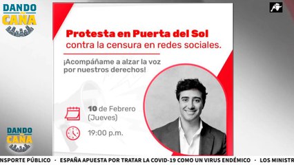 Alvise Pérez convoca una protesta contra la censura en RRSS hoy a las 19:00 en la Puerta del Sol