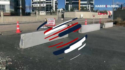 Ankara'da hastanenin yanında 3 ay önce yapılan yol çöktü