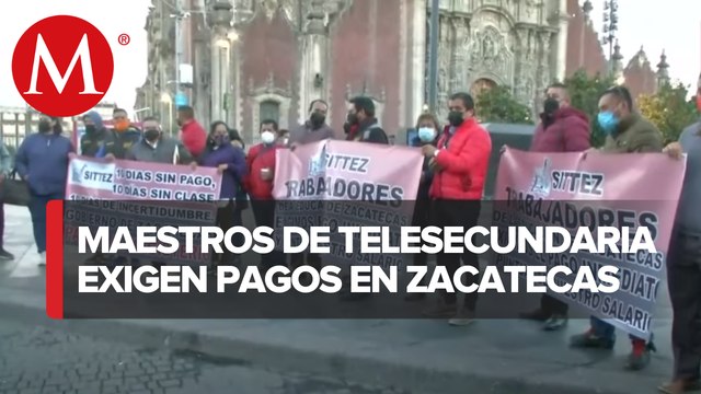 Trabajadores de Sittez se manifiestan frente a Palacio Nacional, exigen pagos de nómina.