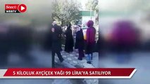 Ucuz yağ için TMO önünde uzun kuyruk