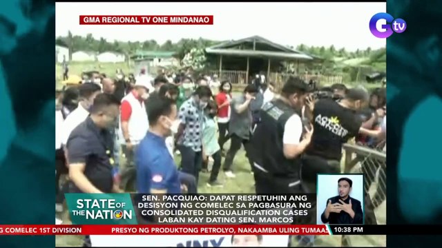 Sen. Pacquiao: Dapat respetuhin ang desisyon ng Comelec sa pagbasura ng consolidated disqualification cases laban kay Dating Sen. Marcos | SONA
