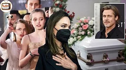 Saying goodbye to star Brad Pitt, Angelina Jolie burst into tears as she brought the kids...