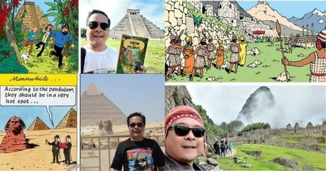 Ce fan absolu de Tintin a visité 18 pays pour se photographier devant des lieux aperçus dans les BD