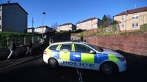 Police at murder scene on Young Terrace, Glasgow