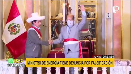 Nuevo ministro de Energía, Carlos Palacios, tiene denuncia por falsificación en agravio del Estado
