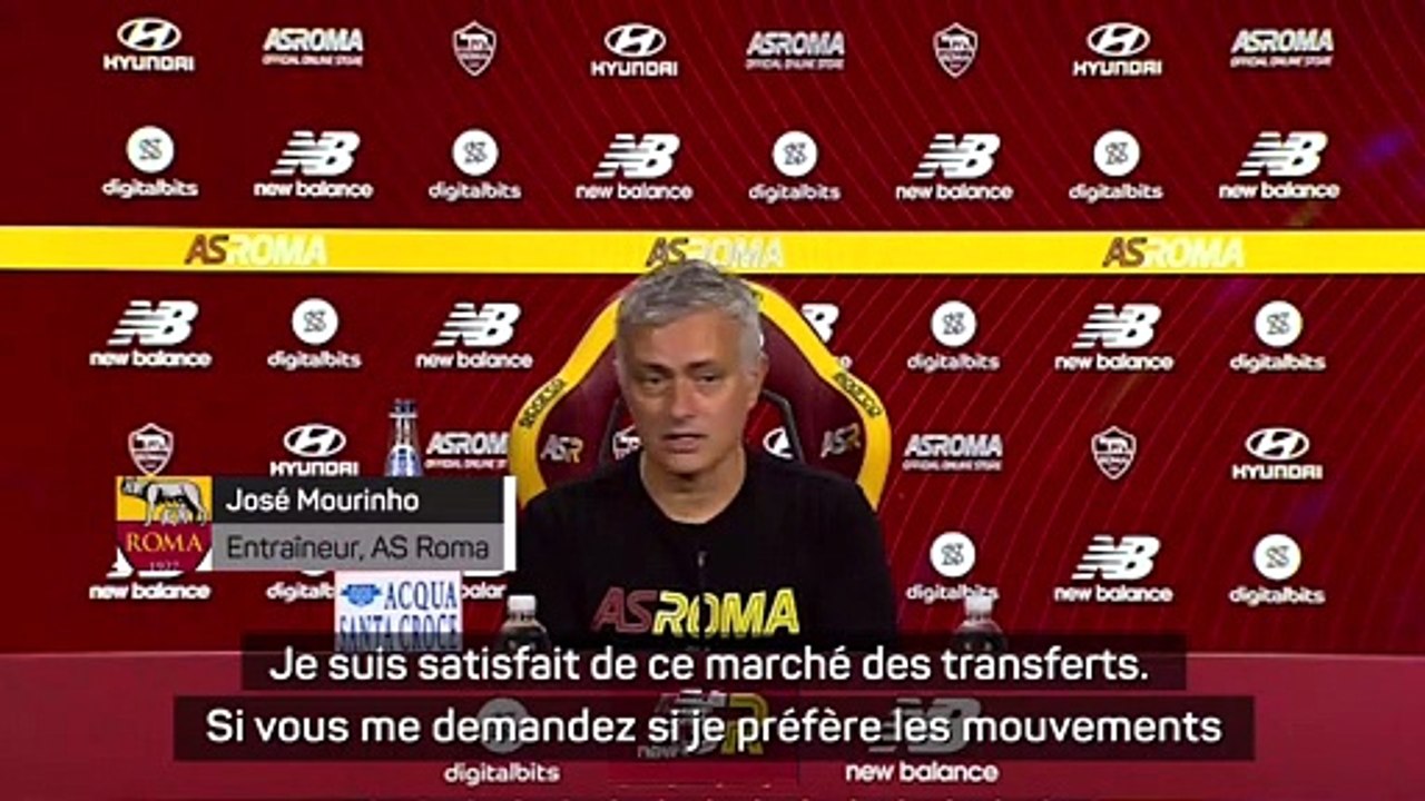 José Mourinho est satisfait du mercato de la Roma