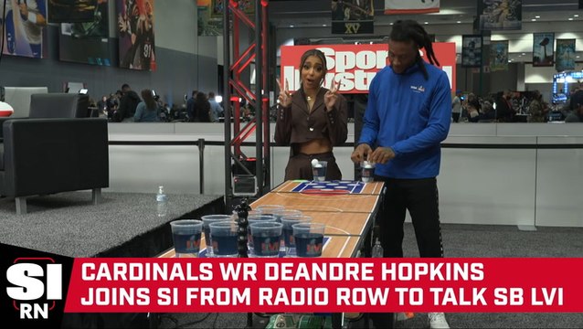 Cardinals Receiver DeAndre Hopkins Joins SI for a Round of Water Pong Ahead of Super Bowl LVI