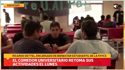 El comedor universitario retoma sus actividades el lunes