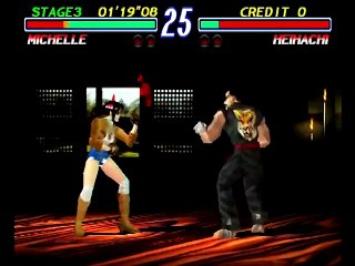 Nostalgic Game 1995 PS 1 Tekken 2 Michelle wins vs Heihachi