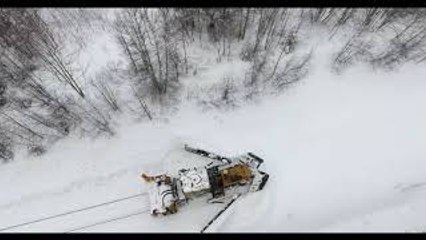 Heavy Snowfall Cleared from Railway Tracks by Plow