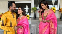 Karishma Tanna Wedding के बाद मांग में सिंदूर भर आई नजर साड़ी में दिखा दिलकश अंदाज । Watch Video