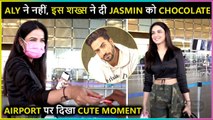 Jasmin Bhasin BLUSHES As She Gets Chocolate By A Paparazzi | Cute Moment