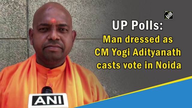 Man dressed as CM Yogi Adityanath casts vote in Noida