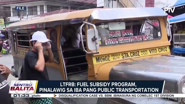 Fuel subsidy program, pinalawig sa iba pang public transportation ayon sa LTFRB