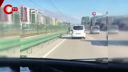 Bursa'da tehlikeli maraton: Sol şeritte görenler şaşırdı