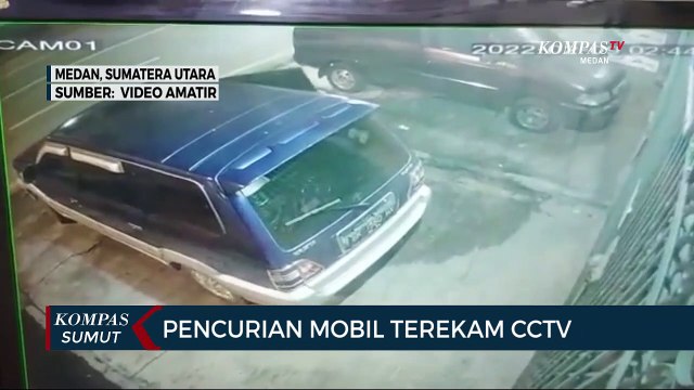 Detik-detik Pencurian Mobil di Medan Terekam CCTV