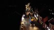 Lorries carrying Holmsley Bridge beams travel up closed Lyndhurst High Street (video: 408 Photography)