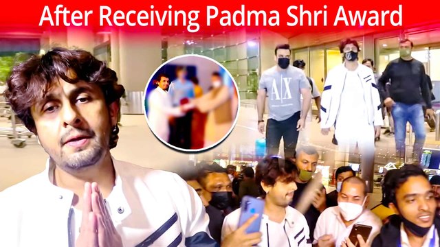 Sonu Nigam Mobbed At Airport After Receiving Padma Shri Award