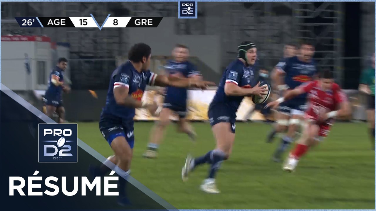 PRO D2 - Résumé SU Agen-FC Grenoble Rugby: 30-9 - J20 - Saison 2021/2022