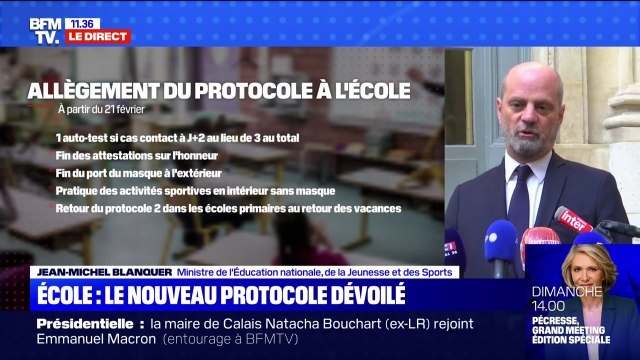 Protocole sanitaire allégé à l'école: Il n'y aura plus le port du masque en extérieur , déclare Jean-Michel Blanquer