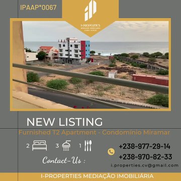 I-PROPERTIES CABO VERDE Arrenda-se T2 Apartamento / Furnished T2 Apartment- Condominium Miramar.