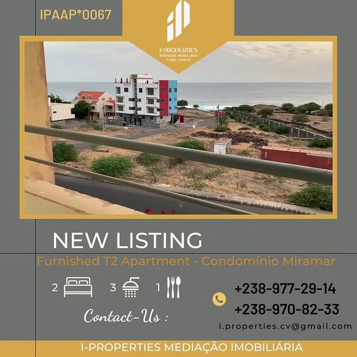 I-PROPERTIES CABO VERDE Arrenda-se T2 Apartamento / Furnished T2 Apartment- Condominium Miramar.