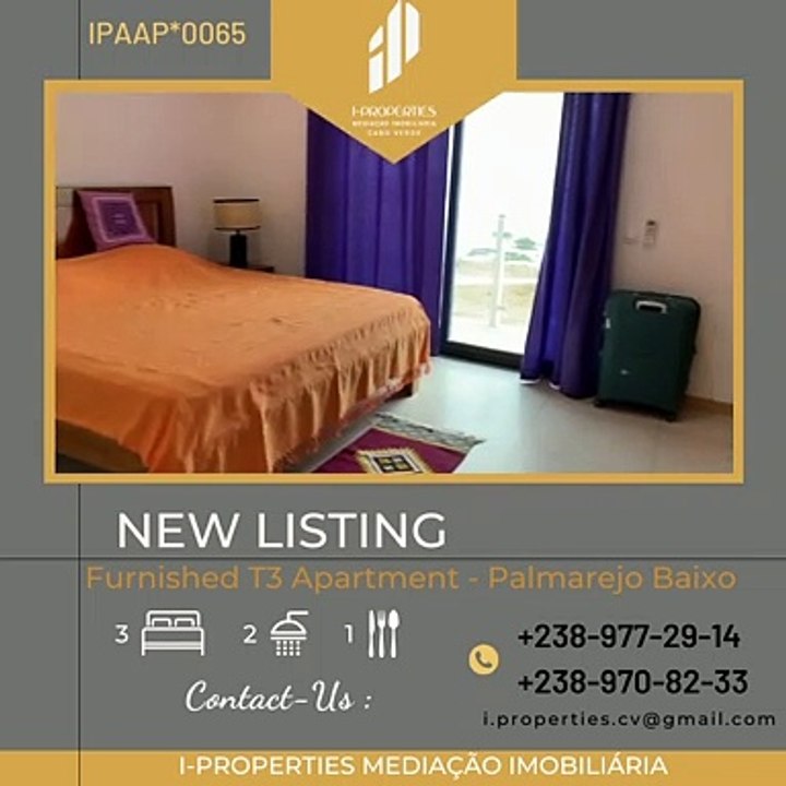 I-PROPERTIES CABO VERDE   Arrenda-se T3 Apartamento em Palmarejo Baixo For Rent Furnished Apartment in Palmareo Baixo.