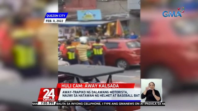 Away-trapiko ng 2 motorista, nauwi sa hatawan ng helmet at baseball bat | 24 Oras