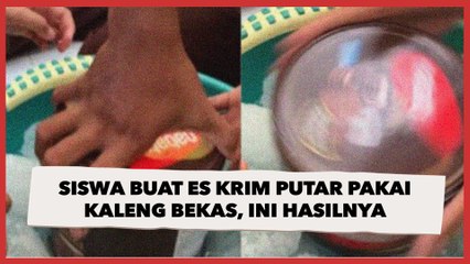Viral Siswa Buat Es Krim Puter di Kelas Pakai Kaleng Bekas, Warganet Penasaran: Spill Jadinya Kak
