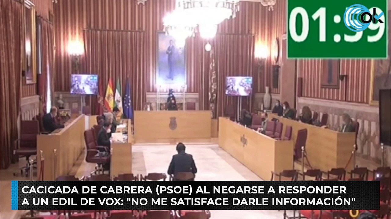 Cacicada de Cabrera (PSOE) al negarse a responder a un edil de Vox: "No me satisface darle información"